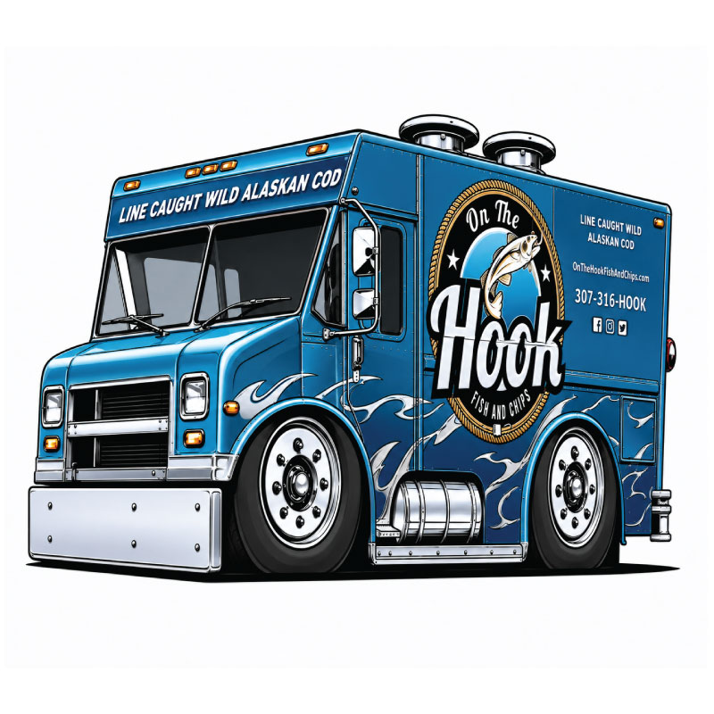 Custom Food Truck Vehicle Illustration